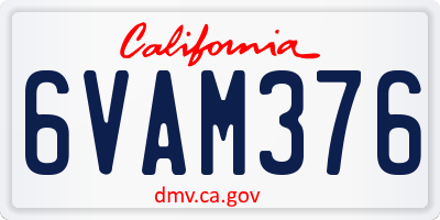 CA license plate 6VAM376