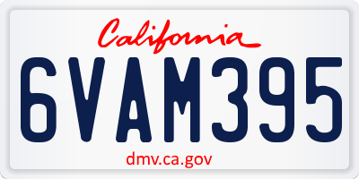 CA license plate 6VAM395