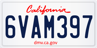 CA license plate 6VAM397
