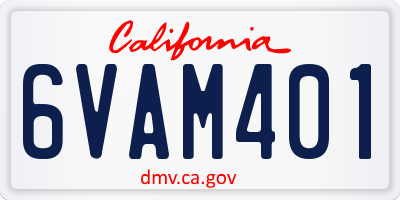 CA license plate 6VAM401