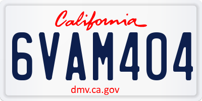 CA license plate 6VAM404
