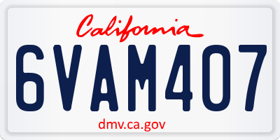 CA license plate 6VAM407