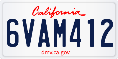 CA license plate 6VAM412