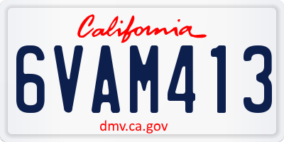 CA license plate 6VAM413