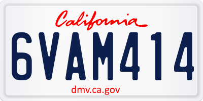 CA license plate 6VAM414