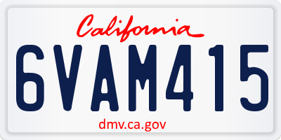 CA license plate 6VAM415