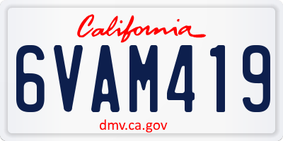 CA license plate 6VAM419