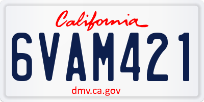 CA license plate 6VAM421