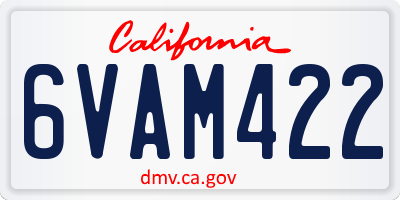 CA license plate 6VAM422