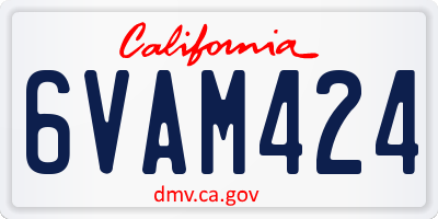 CA license plate 6VAM424