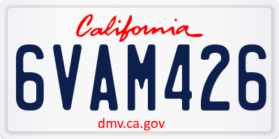 CA license plate 6VAM426