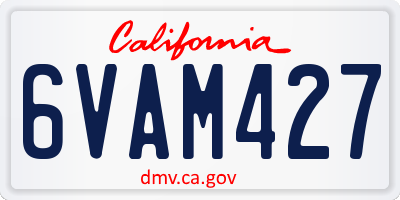 CA license plate 6VAM427