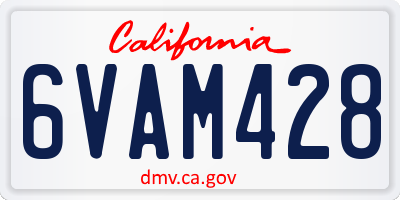CA license plate 6VAM428