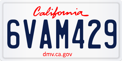 CA license plate 6VAM429