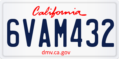 CA license plate 6VAM432