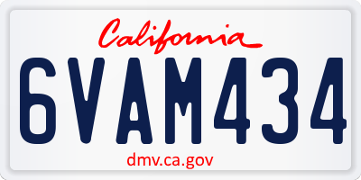CA license plate 6VAM434