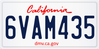 CA license plate 6VAM435