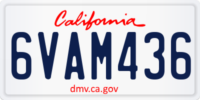 CA license plate 6VAM436