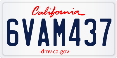 CA license plate 6VAM437