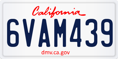 CA license plate 6VAM439