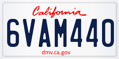 CA license plate 6VAM440