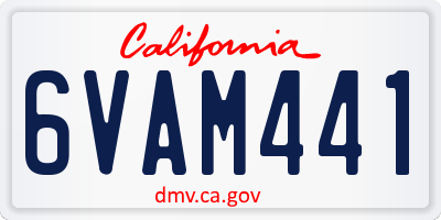CA license plate 6VAM441