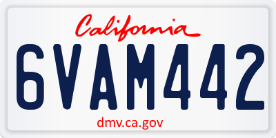 CA license plate 6VAM442