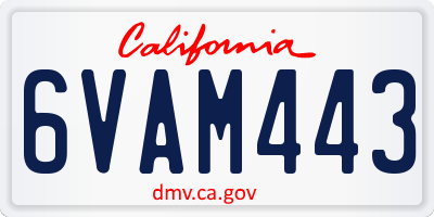 CA license plate 6VAM443