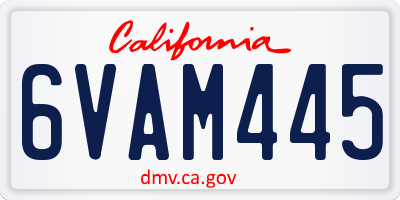 CA license plate 6VAM445
