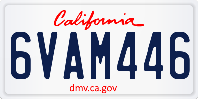 CA license plate 6VAM446