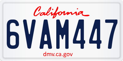 CA license plate 6VAM447