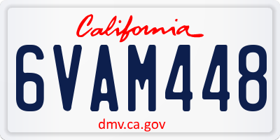CA license plate 6VAM448