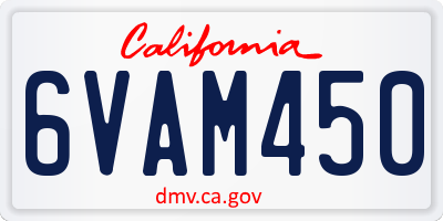 CA license plate 6VAM450