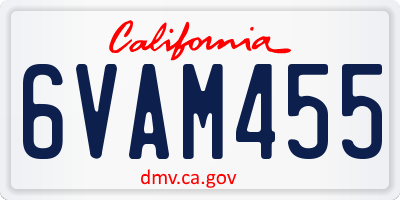 CA license plate 6VAM455