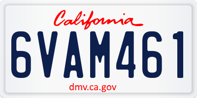 CA license plate 6VAM461