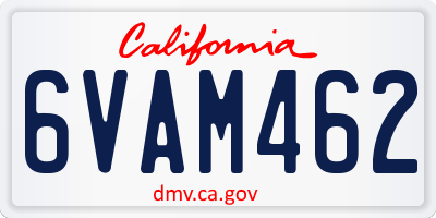 CA license plate 6VAM462