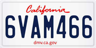 CA license plate 6VAM466