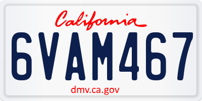 CA license plate 6VAM467