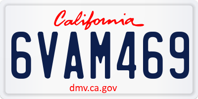 CA license plate 6VAM469