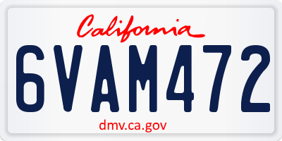 CA license plate 6VAM472