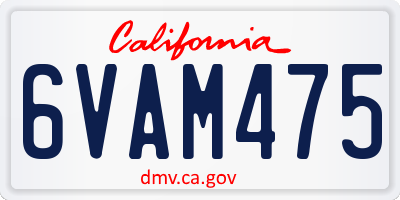 CA license plate 6VAM475