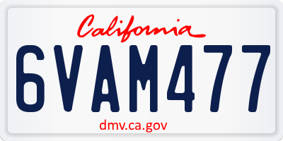 CA license plate 6VAM477