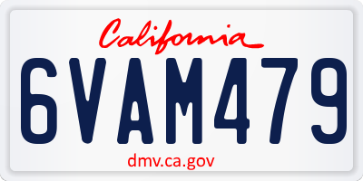 CA license plate 6VAM479