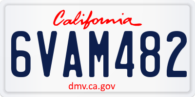 CA license plate 6VAM482