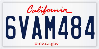 CA license plate 6VAM484