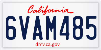 CA license plate 6VAM485