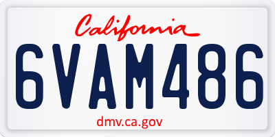 CA license plate 6VAM486