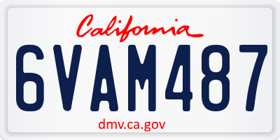 CA license plate 6VAM487