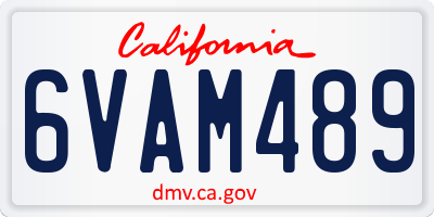 CA license plate 6VAM489