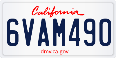 CA license plate 6VAM490